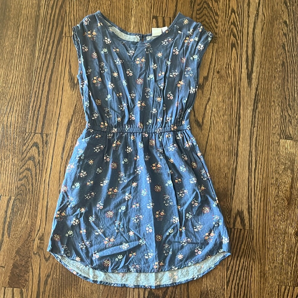 Gap Dress blue with flowers size medium girls